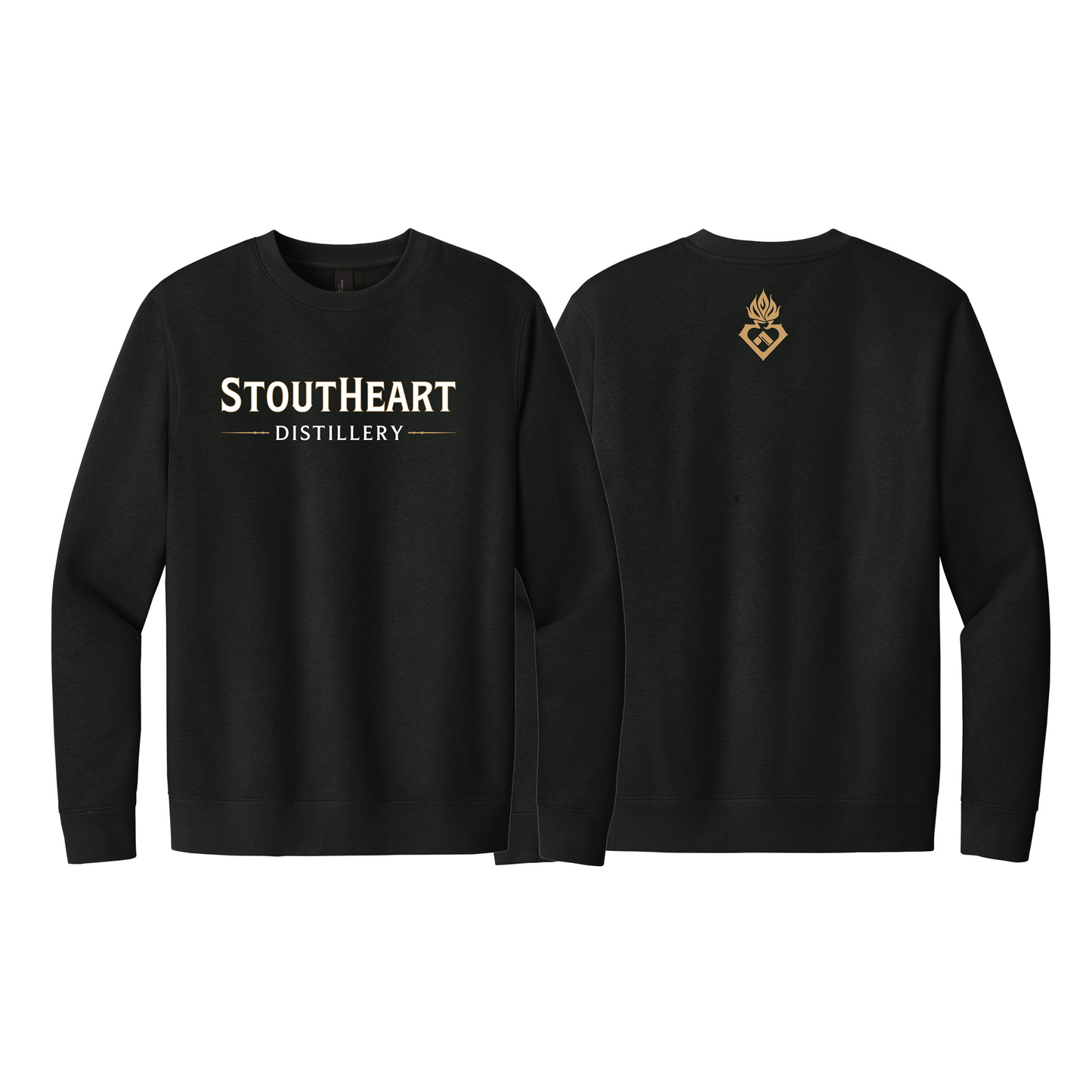 Black StoutHeart Distillery Crew Sweatshirt